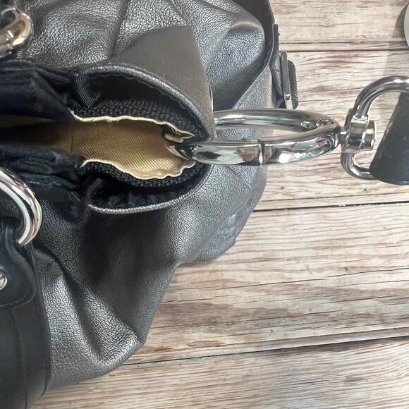 EUC - Miche Oakley Prima Shell Bag Silver Vegan Leather handles & carabiners - Picture 12 of 13